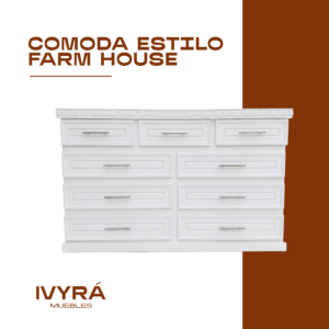 Cómoda estilo Farm House 9 cajones